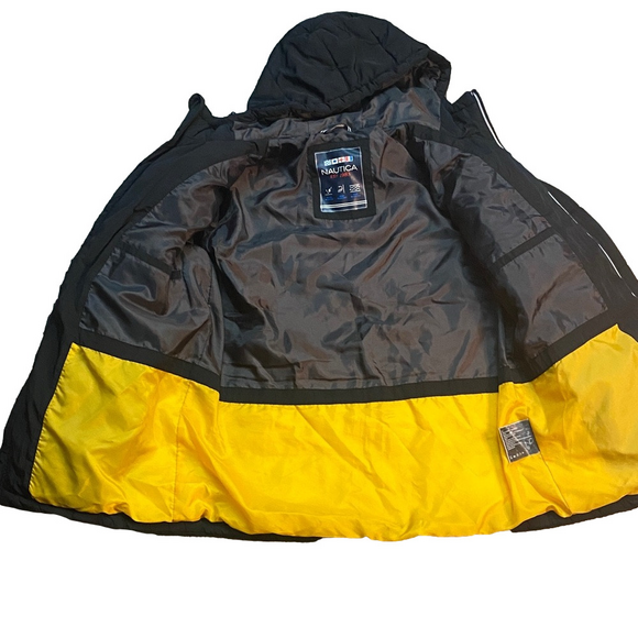 Nautica Men's Hooded Black Puffer Coat - Picture 3 of 6